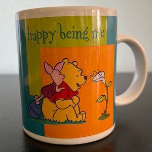 DISNEY Winnie the Pooh HAPPY BEING ME Vintage Ceramic Mug ~ A. A. Milne
